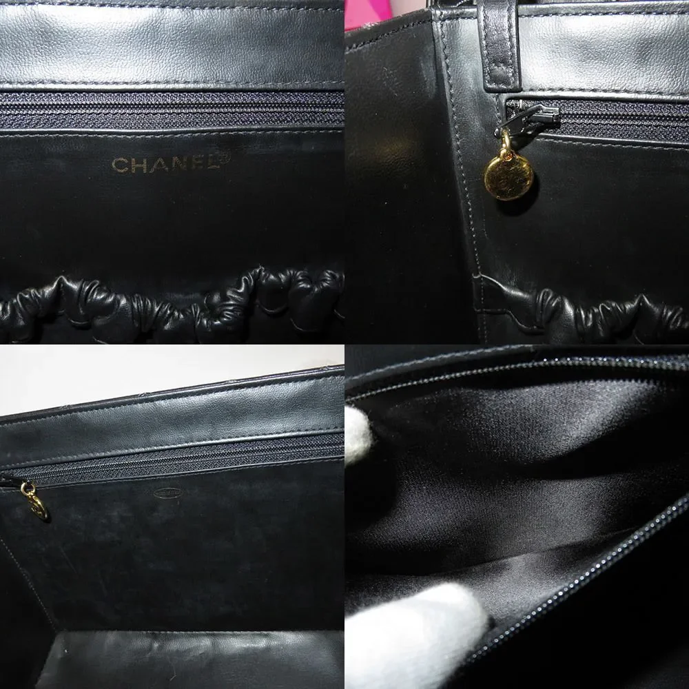 Chanel Vanity Bicolor Shoulder Bag Black